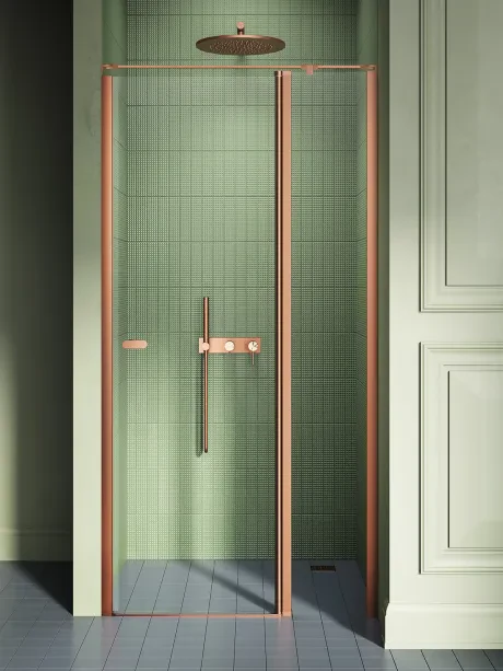 Naujos "Soleo Copper Brushed" ertmės durys, viengubos, Plus varstomos sienelės, varstomos, lygiagretus laikiklis