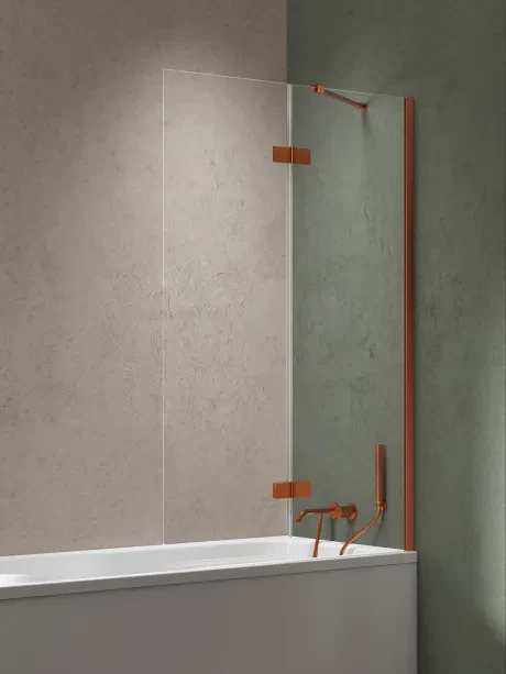 Nesta Copper Brushed vonios ekranas, kampinis laikiklis