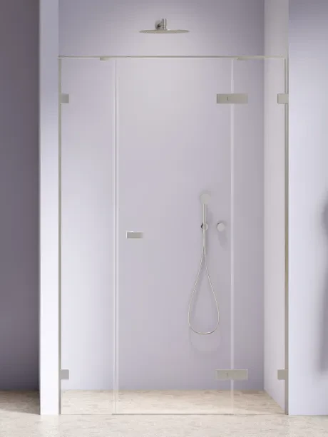 Oxia Nickel Brushed Plus vienvėrės ertmės durys, vyriai ant mažos sienelės