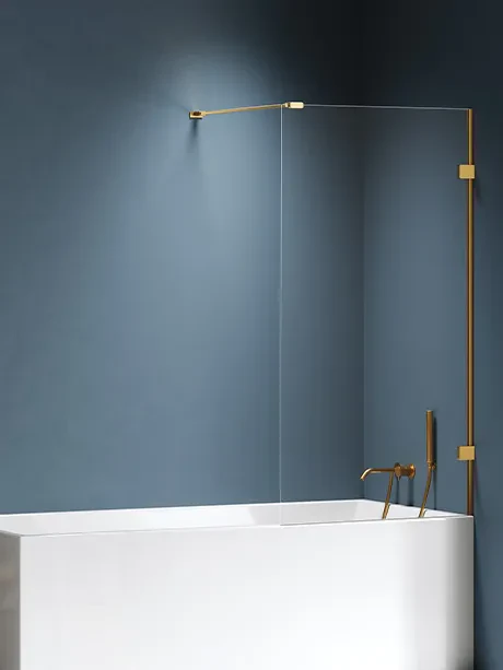 „Eventa Gold Brushed“ vonios pertvara, vienos dalies, su statmenu atraminiu strypu