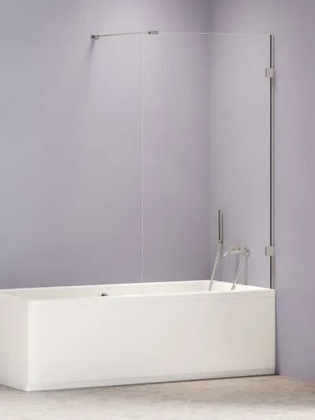 „Oxia Nickel Brushed“ vonios pertvara, fiksuota, vieno elemento, su statmenu atraminiu strypu