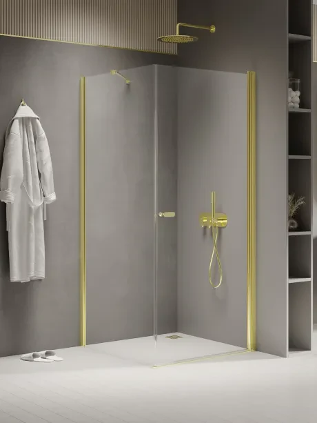 New Soleo Gold Shine" dušo kabina, viengubos durys