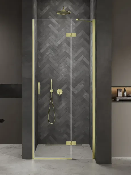 Nesta Gold Shine recessed shower doors, Single-panel doors