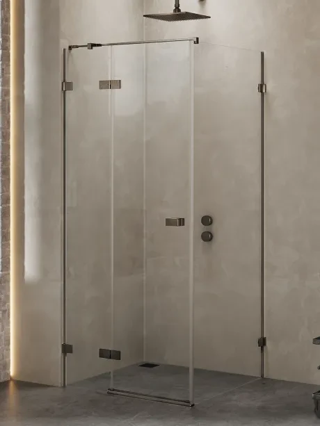 Avexa Gunmetal Brushed Single-Door Shower Enclosure
