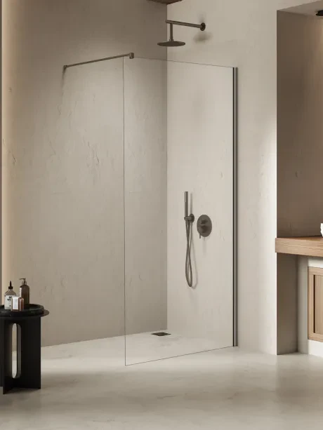 Nesta Gunmetal Brushed shower enclosure, walk in