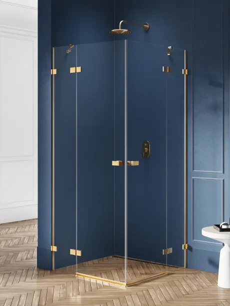 Avexa Gold Brushed Shower Enclosure, double doors
