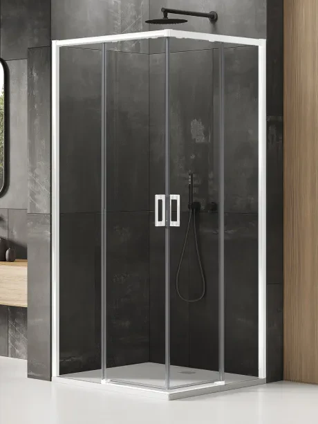 Prime White Shower Enclosure, Double Doors