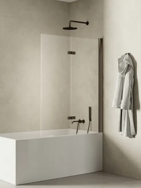 Vonios ekranas New Soleo Gunmetal Brushed, dviejų dalių