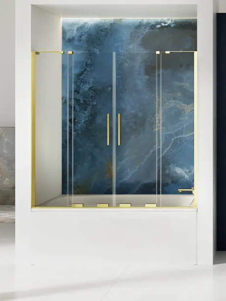 Vonios ekranas Smart Light Gold 2D U - kampinis laikiklis