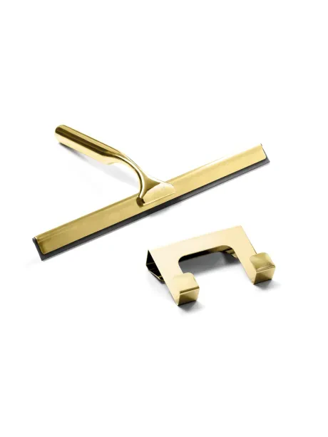 Aukso spalvos, nerūdijančio plieno, aukso spalvos dušo valytuvas Gold Shine. Blizgi apdaila.