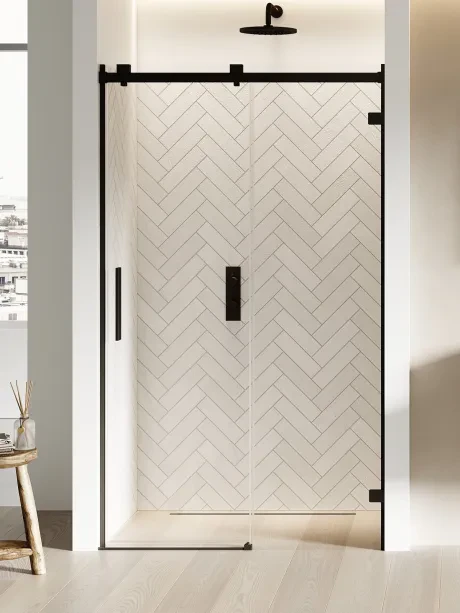 Softi X Black recess door, single sliding soft close door