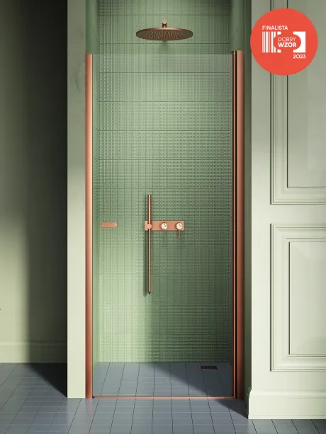New Soleo Copper Brushed recessed door, swing-style, single