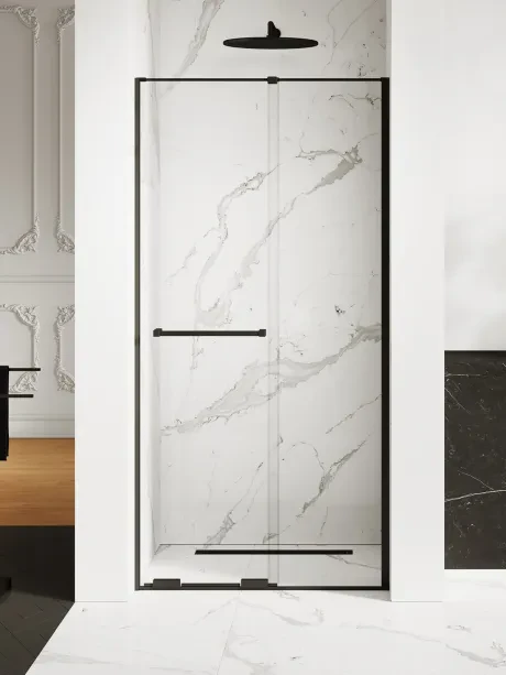 Smart Black recessed door, sliding door, railing