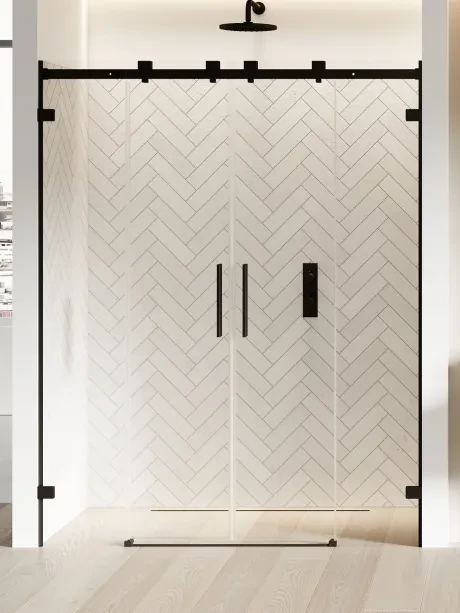 Softi X Black recess door, double doors, sliding, soft close type
