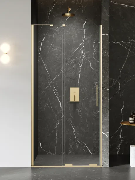 Viengubos stumdomos durys Smart Gold Brushed kampinis laikiklis
