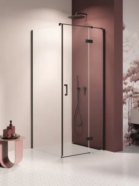 Nesta Black shower enclosure, single doors