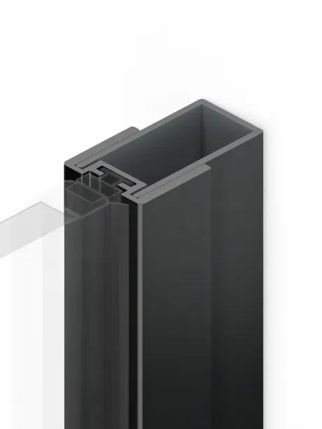 Pratęsimo profilis, skirtas Smart Black, Softi Black, Reflexa Black kolekcijų erkerio durims - iš magnetinio sandariklio pusės