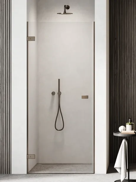 Nišinės durys Oxia Gunmetal Brushed vienvėrės, vyriai ant sienos