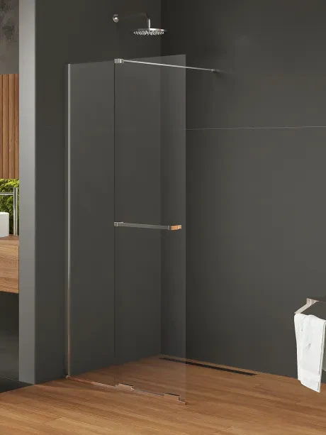 Walk-in Smart dušo kabina, stumdomoji, statmena atrama, turėklai