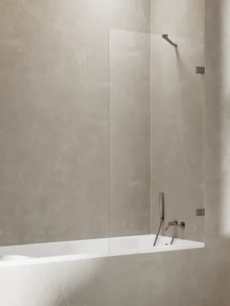 „Avexa Gunmetal Brushed“ vonios pertvara, vienos dalies. Įstrižinė atrama.