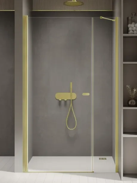Įleidžiamas duris New Soleo Gold Shine, vienvėrės, varstomos, su papildoma sienele