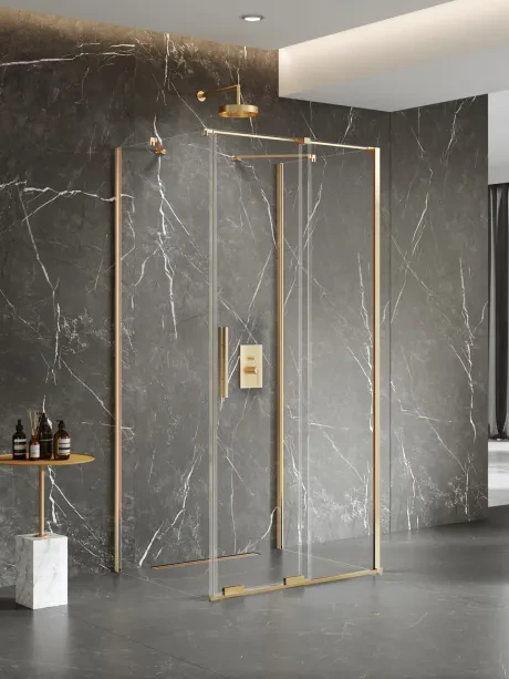 Dušo kabina Smart Gold Brushed, sieninė
