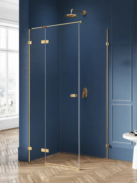 Avexa Gold Brushed Shower Enclosure, Single Door
