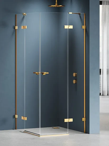Dušo kabina „Eventa Gold Brushed“, dvigubos durys