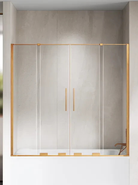 Smart Copper Brushed vonios ekranas, stumdomos durys, dvigubos stumdomos durys