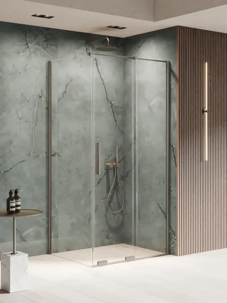 Dušo kabina Smart Gunmetal Brushed, stumdomos durys