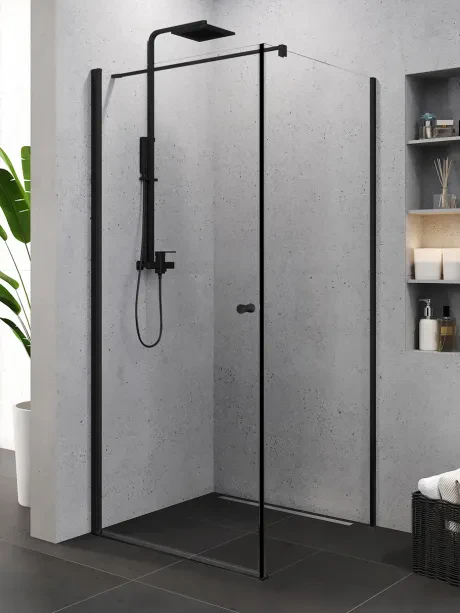 Superia Black shower enclosure, single door