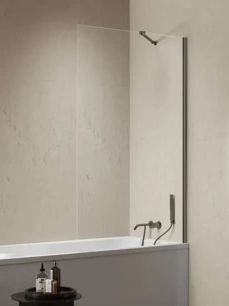 Vonios ekranas Nesta Gunmetal Brushed, fiksuotas