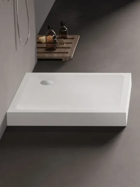 Mild acrylic shower tray, square, white, height 11.5cm