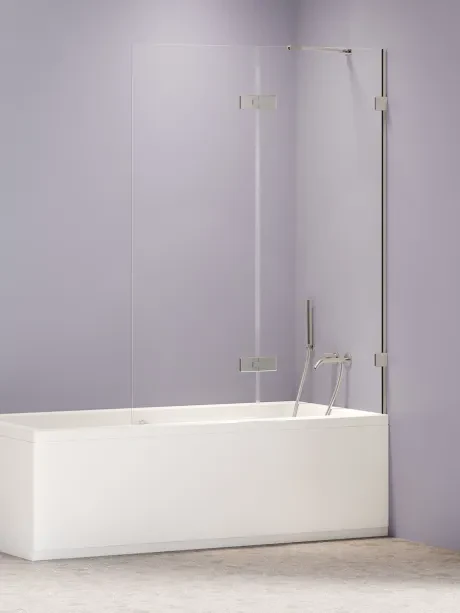 Vonios pertvara „Oxia Nickel Brushed“ su vienu atverčiamu vyru ant mažos sienelės
