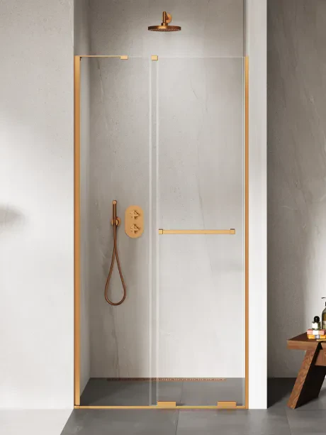 Viengubos slankiojančios durys Smart Copper Brushed kampinis laikiklis rankena turėklai