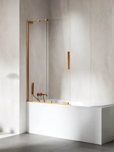 Smart Copper Brushed 1D vonios ekranas - kampinis laikiklis