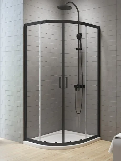 New Varia Black pusapvalė 2D dušo kabina