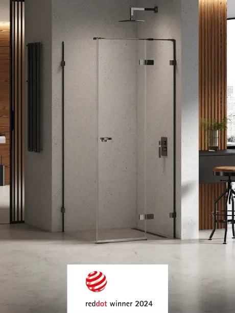 Eventa Black Chrome Shower Enclosure, Single Door