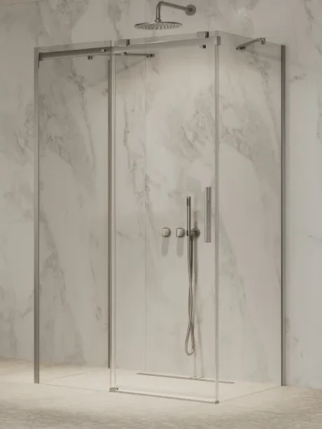 Sieninė 1D dušo kabina Softi Gunmetal Brushed