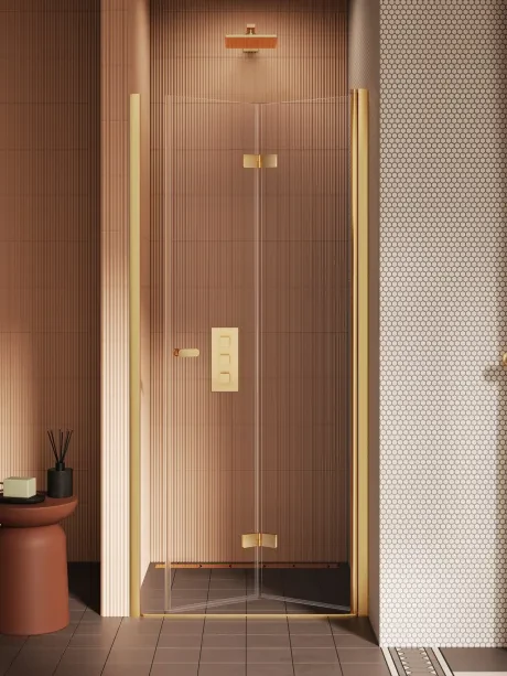 New Soleo Gold Brushed įleidžiamos durys, viengubos, sulankstomos