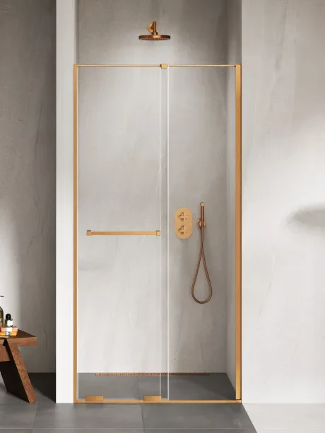 Smart Copper Brushed recessed door, sliding door, railing