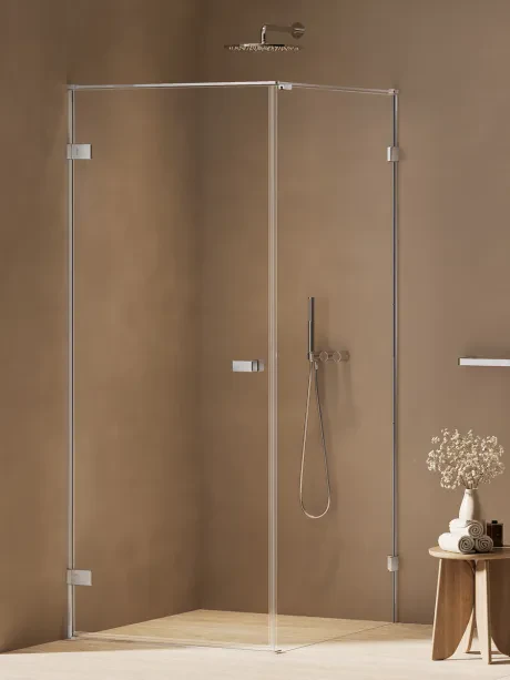 Oxia Shower Enclosure with Single Swing Door, Hinge on the Wall