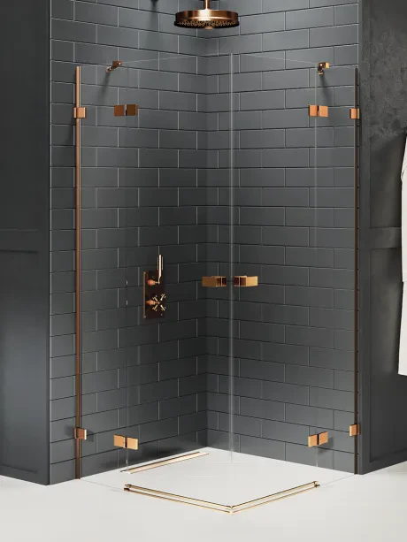 Avexa Copper Brushed Shower Enclosure, double doors