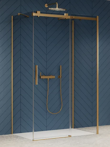 Sieninė 1D dušo kabina Softi Gold Brushed