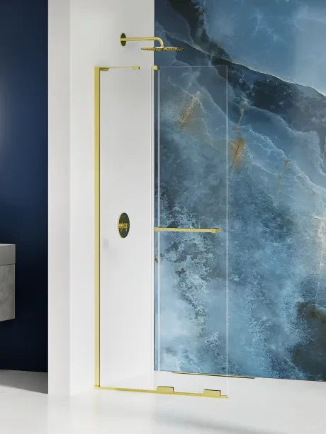 Smart Light Gold 1D dušo kabina vaikščiojimui su dušu - tvirtinimo RELING-anglinis laikiklis