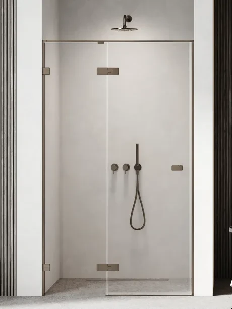 Nišinės durys Oxia GUNMETAL BRUSHED, vienvėrės, su vyriais ant mažos sienelės