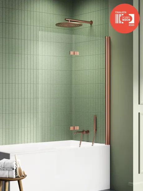 Vonios ekranas New Soleo Copper Brushed, dviejų dalių