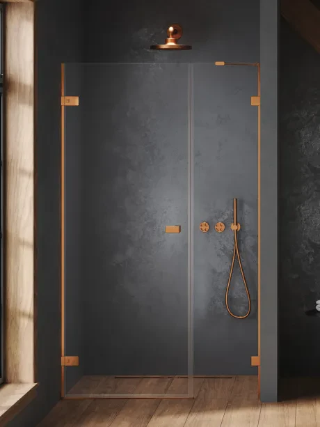 Nišinės durys Oxia Copper Brushed Plus vieno varstymo, vyriai prie sienos