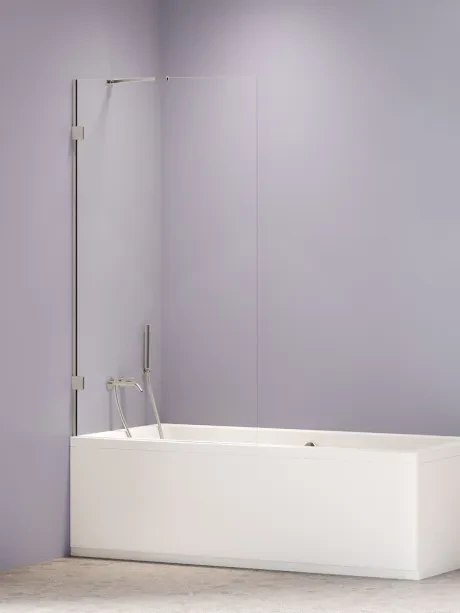 „Oxia Nickel Brushed“ vonios pertvara – fiksuota, vieno elemento, su pasvirusiu atraminiu strypu