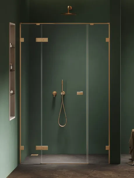 Įleidžiamosios durys Oxia GOLD BRUSHED Plus vienvėrės, vyriai ant mažos sienelės